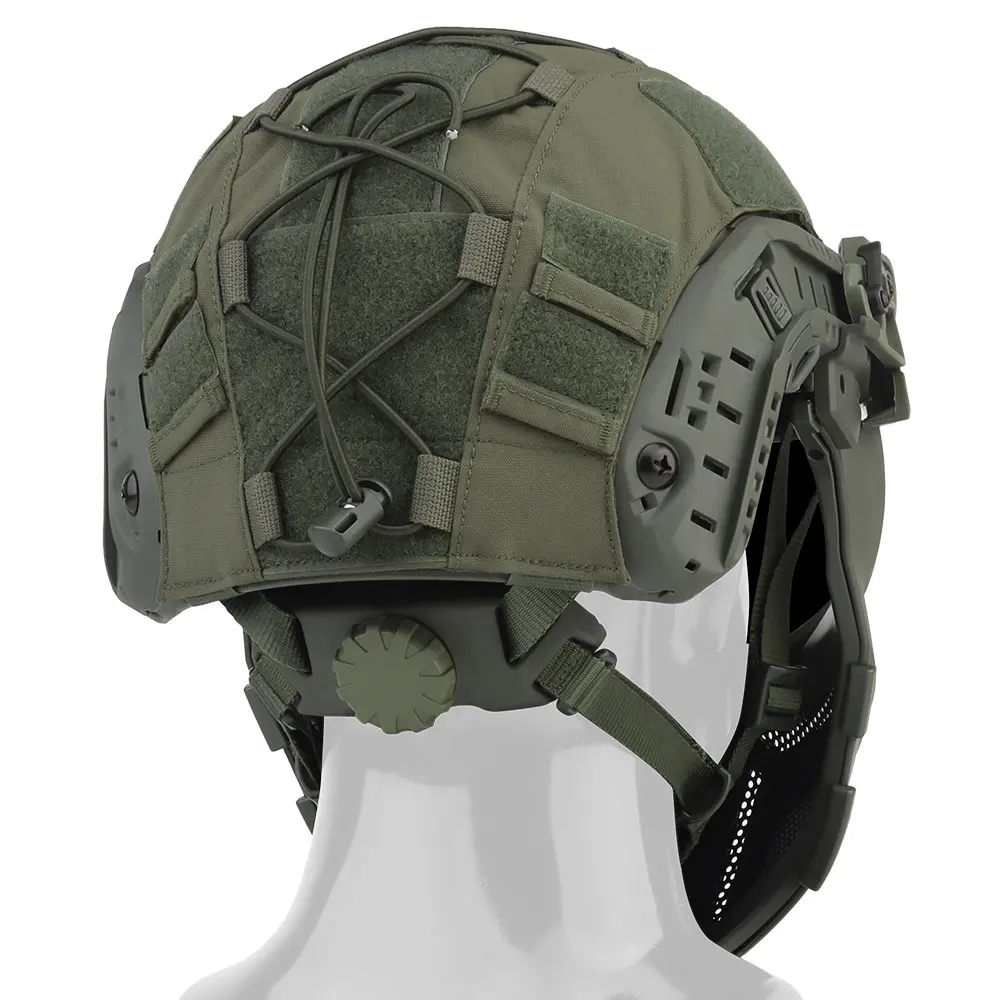 Casco táctico rápido, media máscara facial con gafas abatibles, lentes negros/transparentes de 2 uds para caza, juego Airsoft CS, equipo de máscara de Paintball - imagen 5