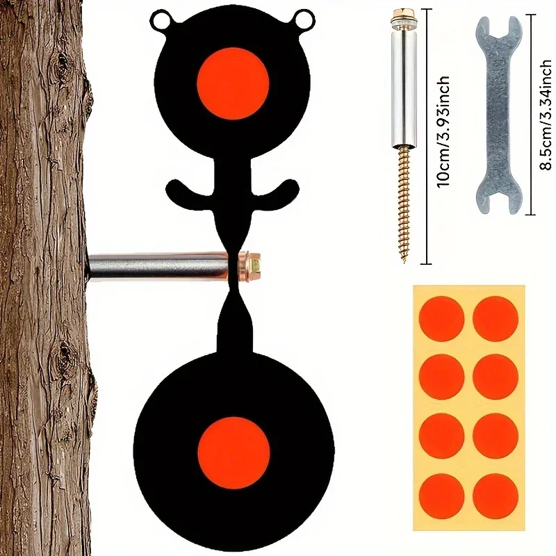 Objetivo de inserción de árbol de oso giratorio bidireccional de 3mm de espesor, paquete de práctica de objetivo de puntería y disparo al aire libre de 6,9 pulgadas - imagen 2