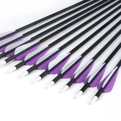 Flechas de carbono 31,8 pulg. puntas intercambiables y plumas TPU