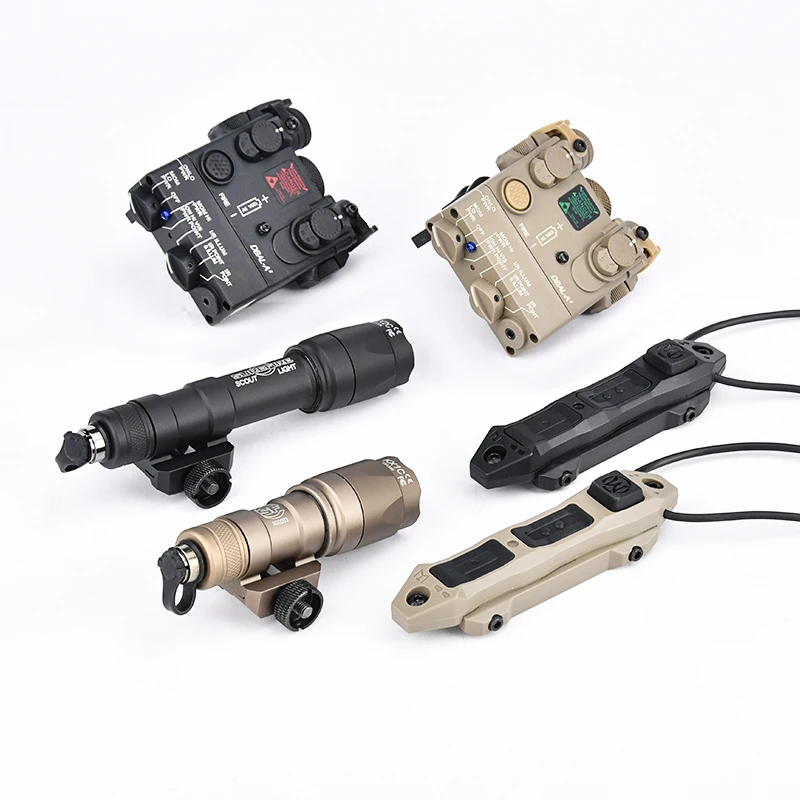 Láser táctico de Airsoft DBAL A2 con punto rojo y verde WADSN, linterna exploradora Surefir M300A M600C M600 M300, interruptor de presión de doble control - imagen 4