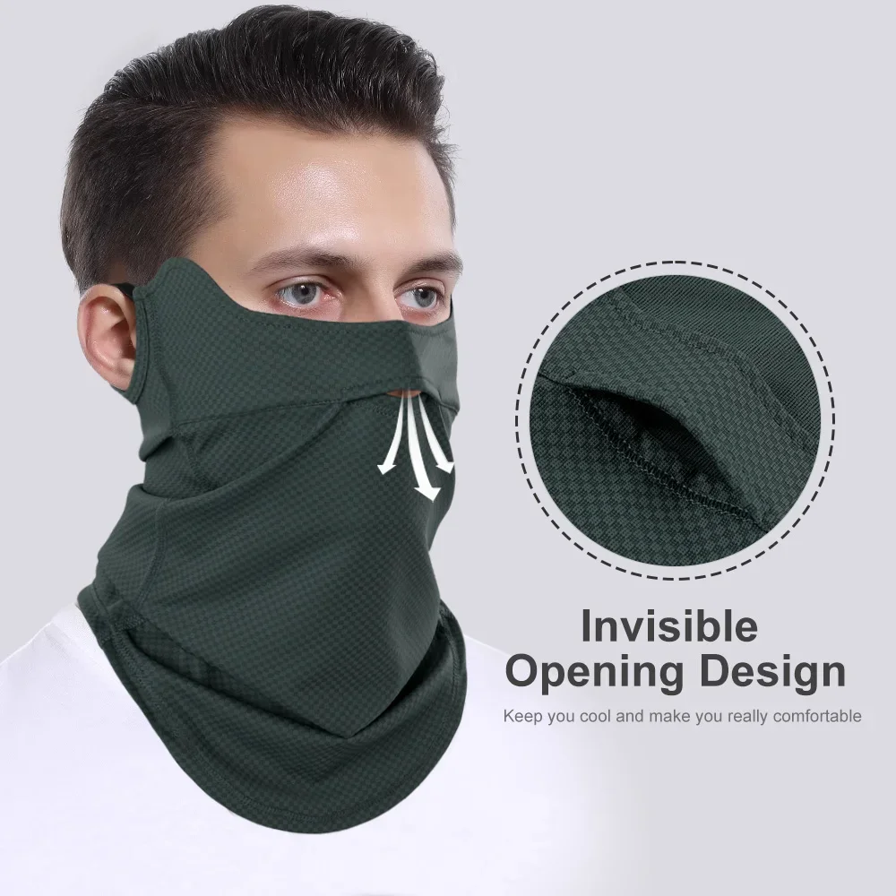 Bufanda de protección UV para hombre, máscara de cobertura facial fresca helada, polaina para el cuello, secado rápido, pesca al aire libre, deportes de ciclismo, senderismo, Bandana de verano - imagen 3