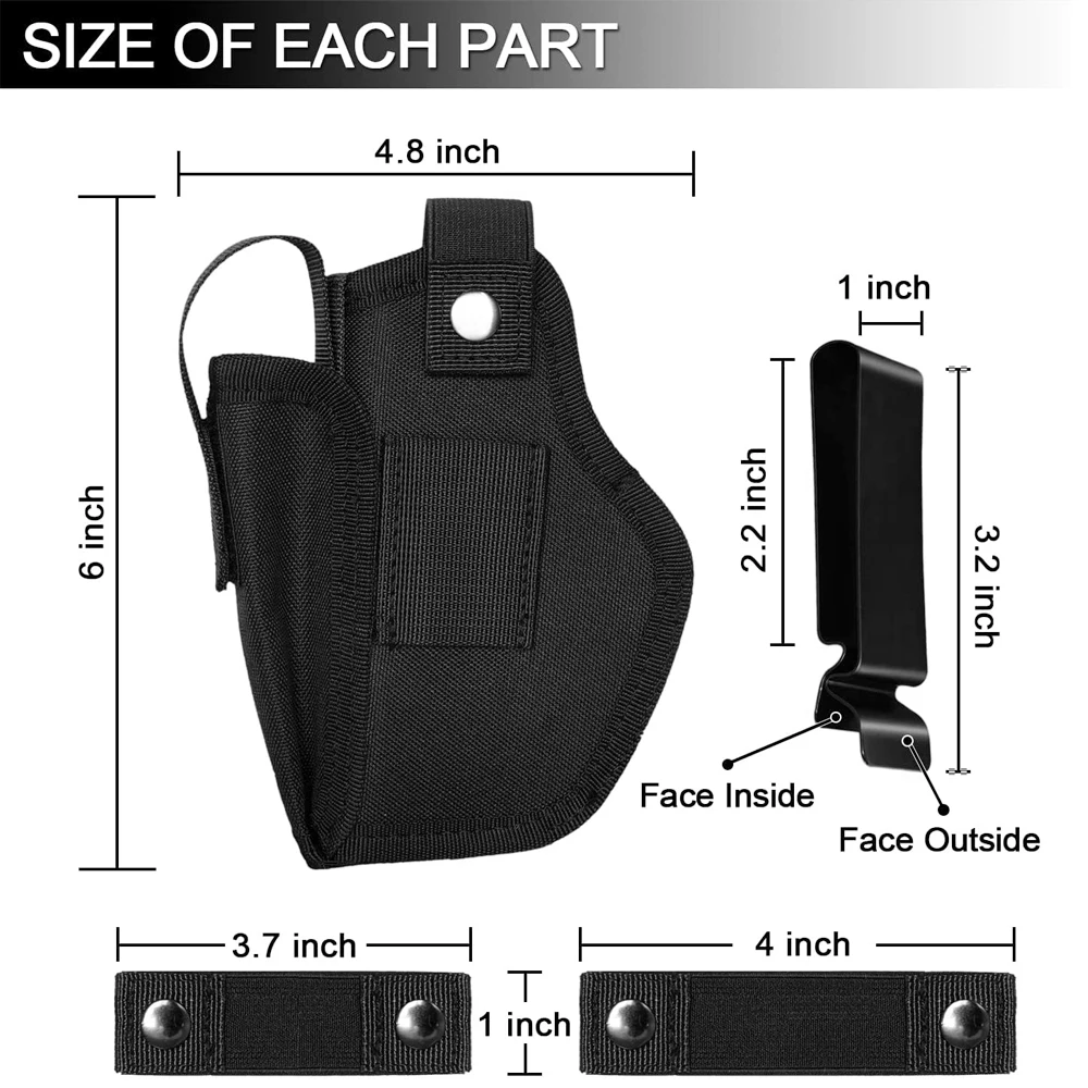 Funda Universal para pistola para hombres y mujeres, funda de transporte oculta para pistolas IWB OWB con bolsa para revistas, dibujo de mano derecha e izquierda - imagen 5