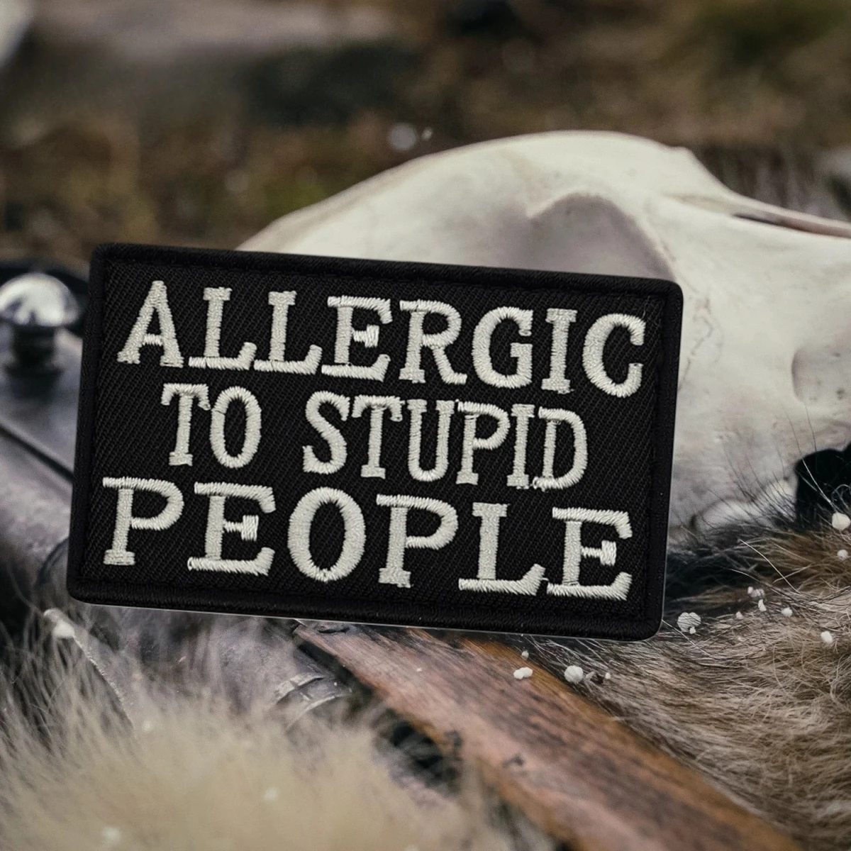 Parche para personas alérgicas y estúpidas, insignia de moral táctica, pegatina para mochila del ejército militar, parches bordados con gancho para ropa - imagen 5