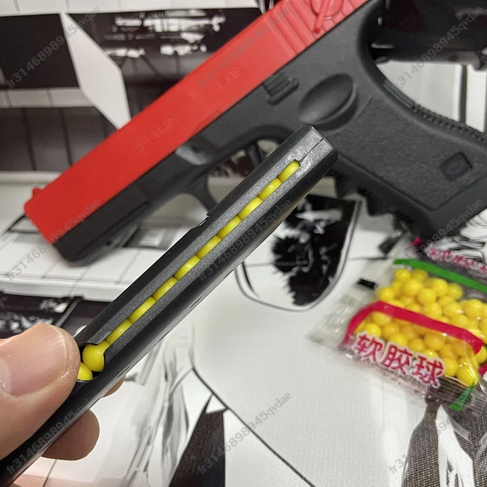 Pistola de juguete Manual G17, revista inferior con láser, pistola de balas suaves Airsoft, deportes al aire libre, arma de juego CS para regalo de niños - imagen 5