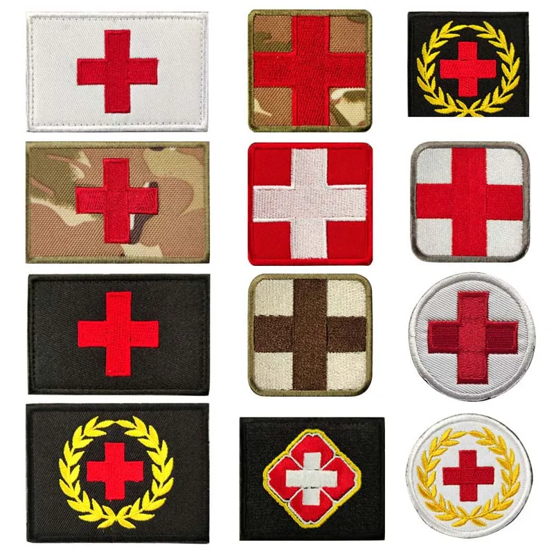 Parche bordado Cruz Roja táctico – Brazalete Velcro mochila - imagen 3