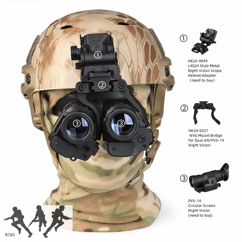 FMA-puente de montaje NVG ultraligero para caza táctica, Paintball, PVS28, para gafas de visión nocturna Dual AN/PVS-14 - imagen 2