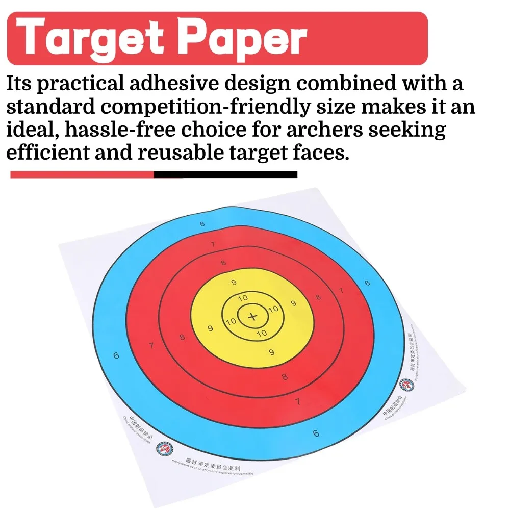 10X papeles de tiro con arco 40*40cm flecha adhesiva tiro con arco práctica de caza práctica de objetivo competición deportes para adultos - imagen 5