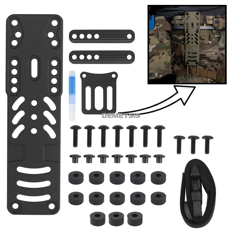 Adaptador de funda Modular para pistola táctica, plataforma de funda de caza, Kit de correa de caída ajustable, accesorios para cinturón CS Airsoft MOLLE - imagen 3