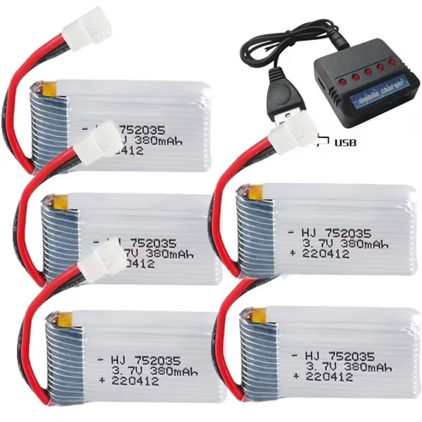 Batería LiPo 3.7V 380mAh 20C para dron radiocontrol Syma X4 - imagen 2