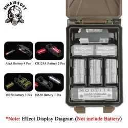 Caja de batería Modular táctica para 18350 18650 CR123 AAA CR2032, soporte para baterías, caja impermeable a prueba de polvo, MOLLE integrado