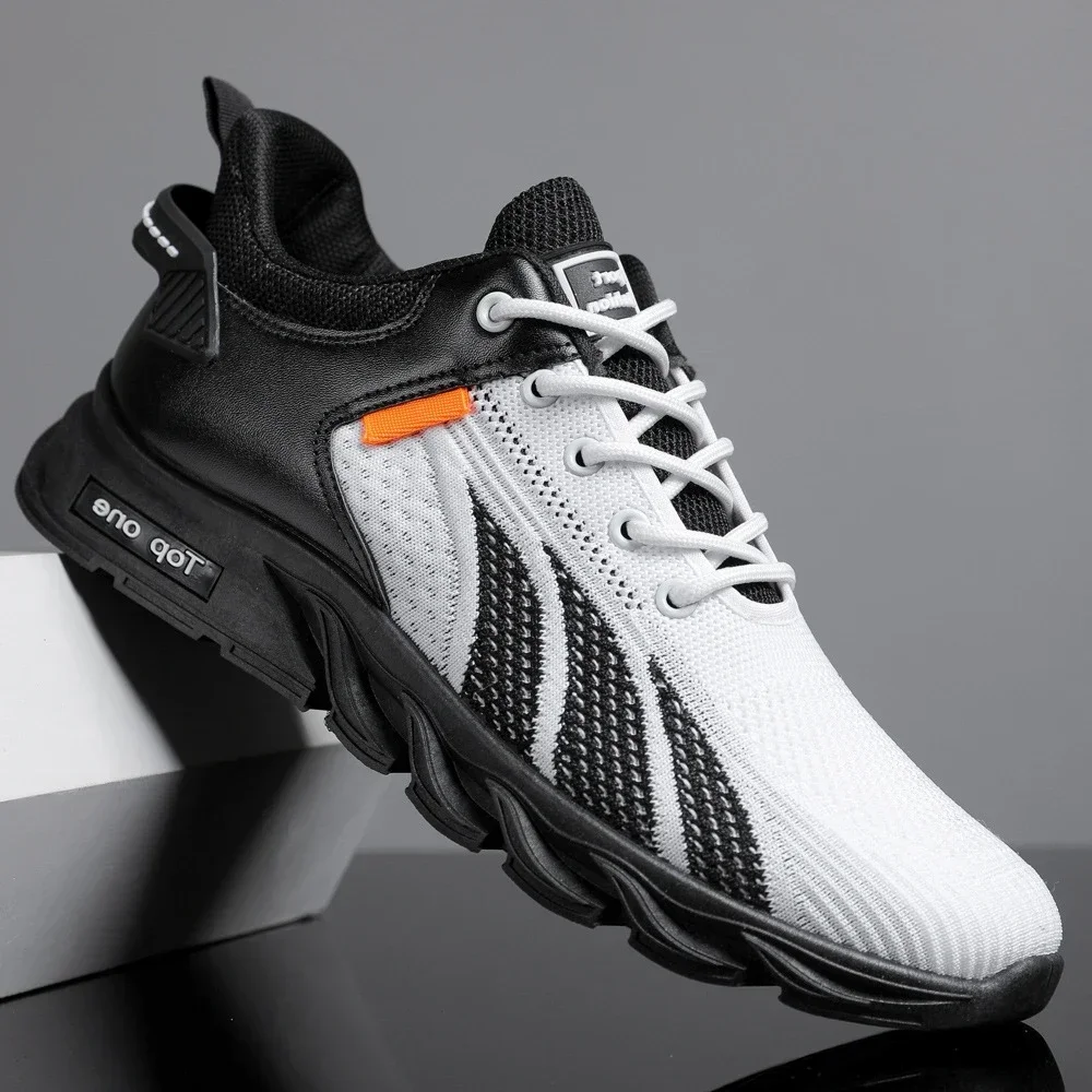 Zapatillas de deporte a la moda para Hombre, zapatos informales de malla con cordones, zapatos ligeros vulcanizados para Hombre, Zapatillas para caminar, Zapatillas para Hombre - imagen 3