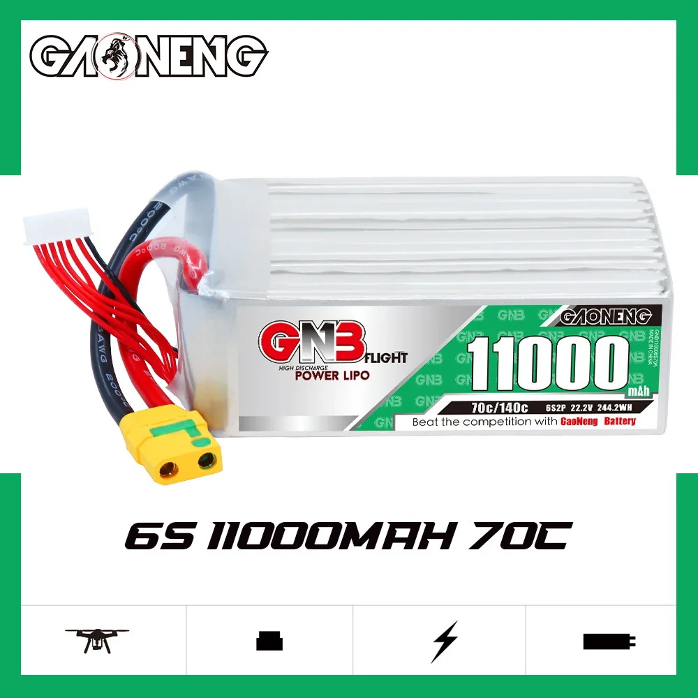 Batería Lipo GNB 6S 22,2 V 5500/7000/7200/8500/11000/13500mAh 70C con enchufe XT60 XT90 XT90S para Dron FPV helicóptero avión - imagen 5
