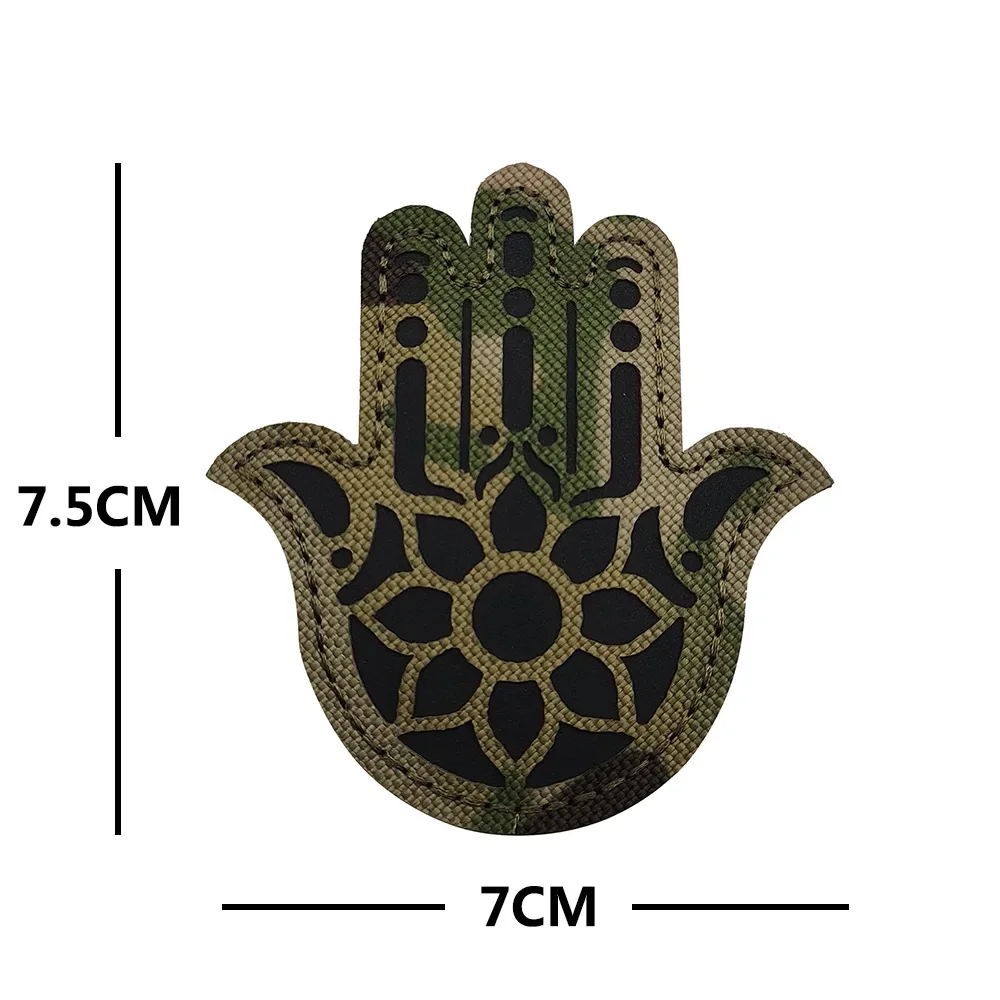 Palmas de Henna reflectantes, insignia adhesiva mágica luminosa, parches de Fátima de mano a la moda, parches DIY para ropa, accesorio adhesivo - imagen 5