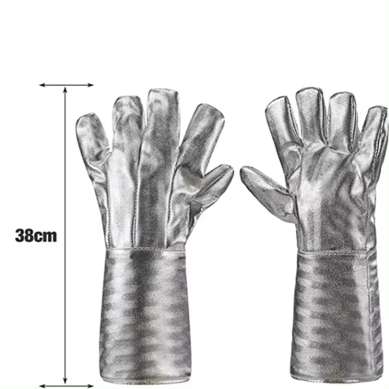 Guante aluminizado de aramida personalizado, resistente al calor, soldadura de lucha contra incendios, trabajo de seguridad, aislamiento, guantes de papel de aluminio - imagen 3