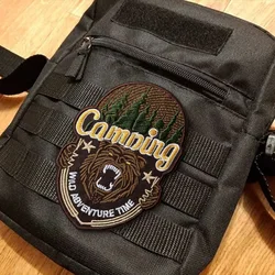 Parche táctico "Evil Bear", parches bordados con gancho y bucle, insignia de moral de Chevron, brazalete del ejército militar, pegatinas para mochila