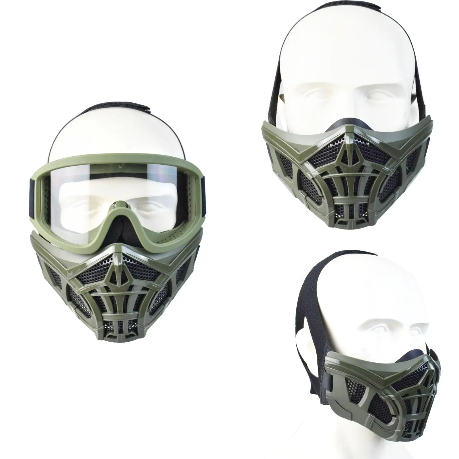 Juego de casco Airsoft, casco táctico rápido con máscaras protectoras de media cara, gafas antiniebla resistentes a impactos para tiro de caza - imagen 4