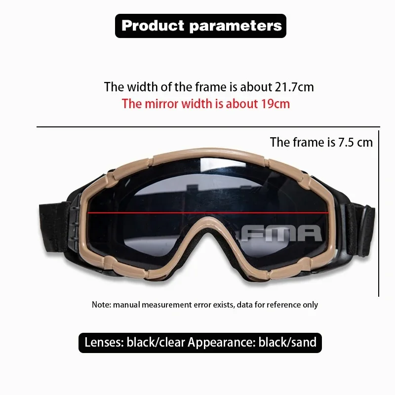 FMA Airsoft si-gafas balísticas con ventilador, versión actualizada, gafas tácticas antiniebla, gafas de protección ocular de seguridad para Paintball, nuevas - imagen 3