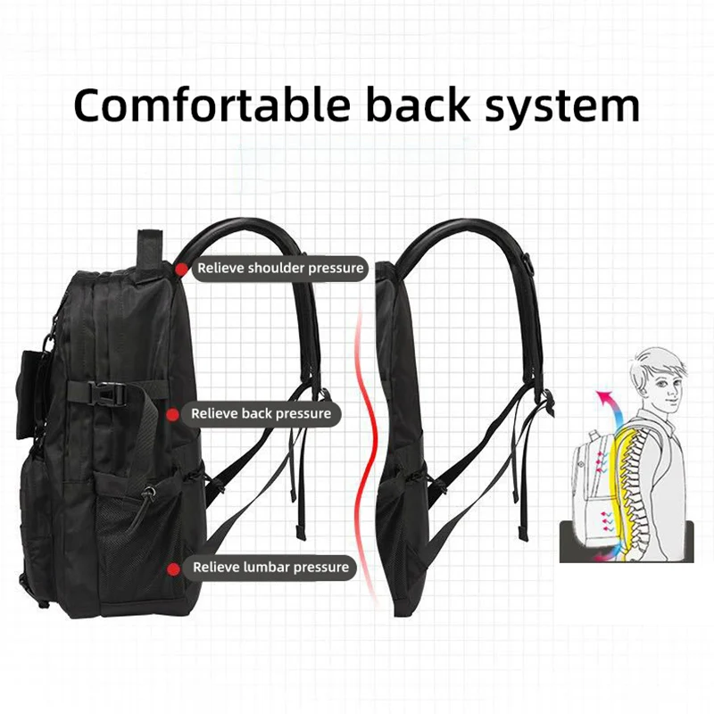 Mochila deportiva portátil para gimnasio, gran capacidad, multibolsillos, para viajes al aire libre, senderismo, Camping, mochila para ordenador portátil, bolsa para estudiantes - imagen 5