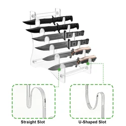 Soporte para cuchillos plegables acrílico transparente negro