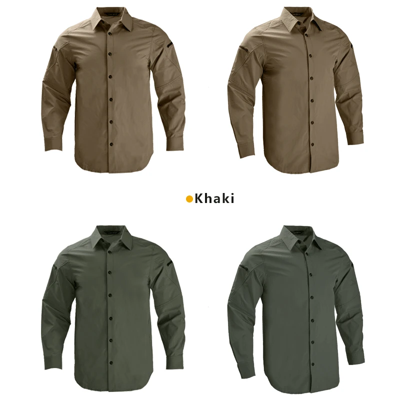 Camisa táctica de Safari para hombre, uniforme de combate militar, camisetas de senderismo, conjuntos de trabajo, ropa para exteriores, traje de caza, camisa del ejército - imagen 4