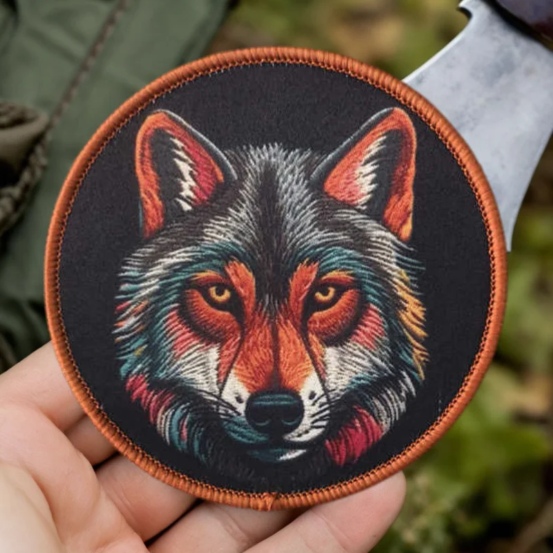 Parche con estampado de lobo militar, chaleco táctico, insignia de moral con gancho y bucle, pegatinas decorativas para mochila, parches para brazalete para ropa