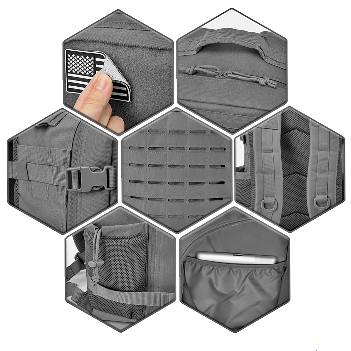 Mochila táctica de 25L/45L para hombres y mujeres, mochila escolar pequeña para exteriores, bolsa de asalto de supervivencia, mochilas de senderismo, mochila - imagen 5