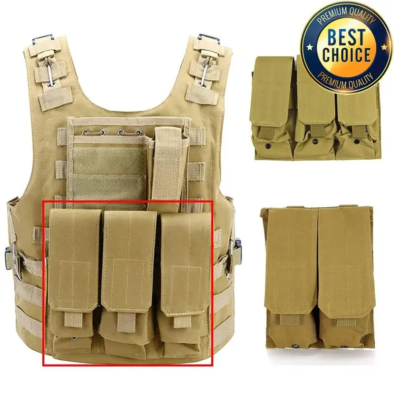 Bolsa táctica Molle de 5,56mm para Rifle M4 AR15 CS, doble Triple Mag CS, juego de Paintball, paquete de accesorios de caza - imagen 2
