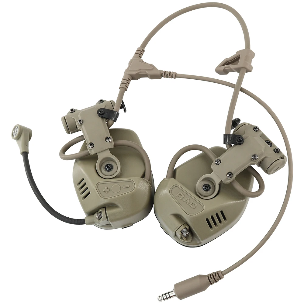 Detalle del diseño de los auriculares de comunicación conectados