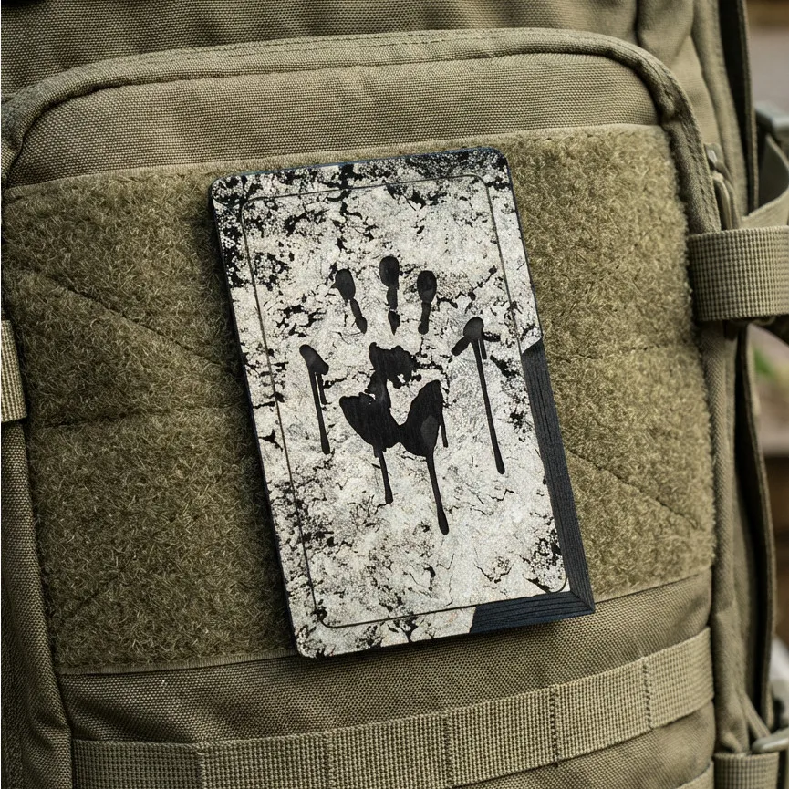EDC táctica fibra de carbono, gancho para cuchillo, huella - imagen 5