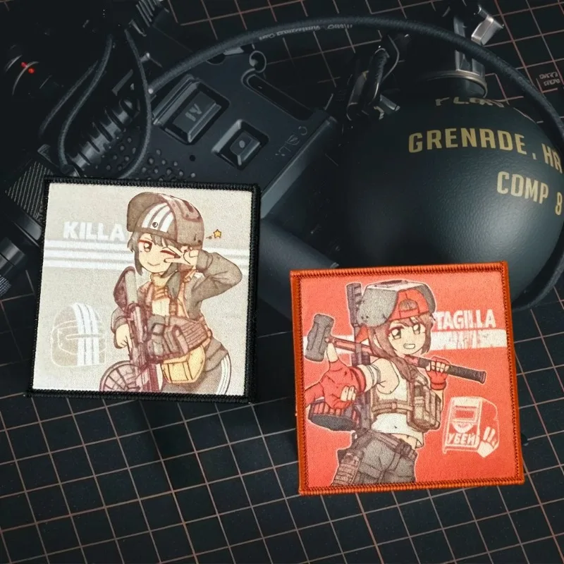 Parche táctico de Chica de Anime con gancho y bucle, brazalete militar, insignia de moral, parches para ropa, pegatinas para mochila