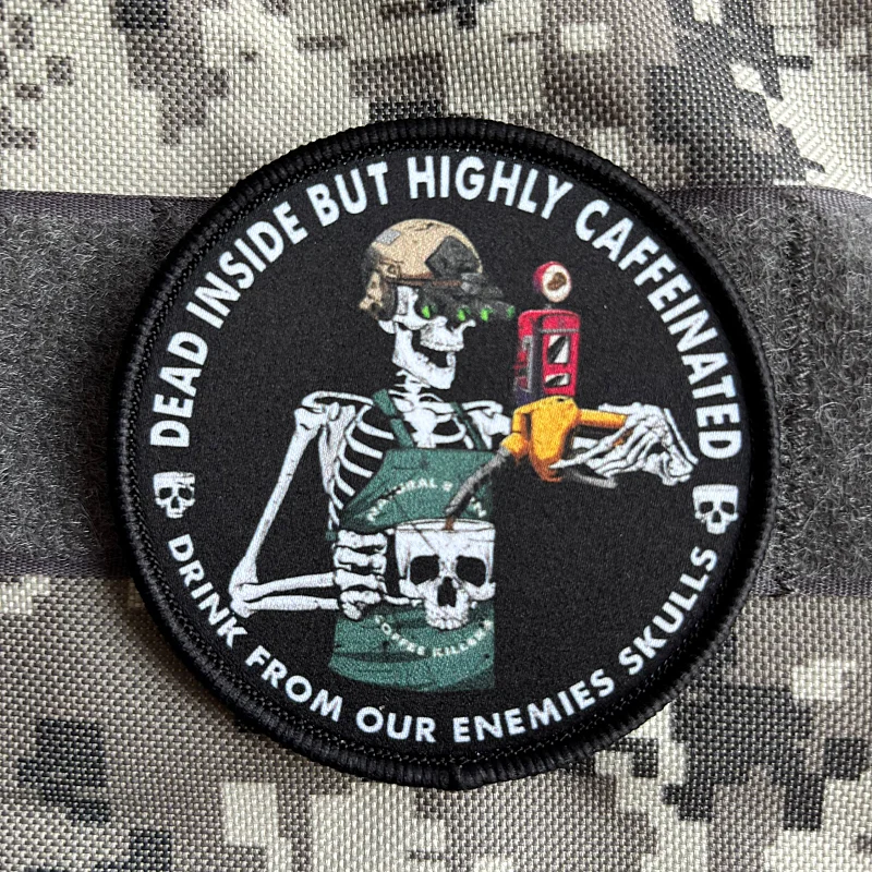 Parches tácticos de estación de gasolina de calavera, parche del ejército, gancho y bucle, esqueleto, guerrero, insignia de moral, brazalete militar, pegatina para mochila - imagen 3
