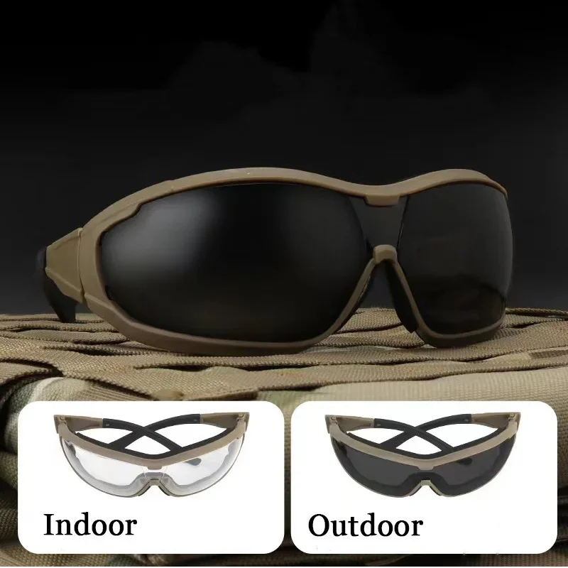 Gafas de sol tácticas lentes UV caja Original gafas polarizadas hombres senderismo motocicleta gafas Airsoft tiro protección gafas - imagen 5