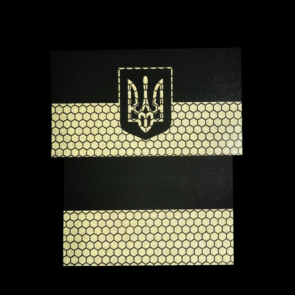 Parche reflectante infrarrojo luminoso de Ucrania, insignia táctica nacional ucraniana de nailon, bandera Halberd para decoración de bolsas de ropa - imagen 2