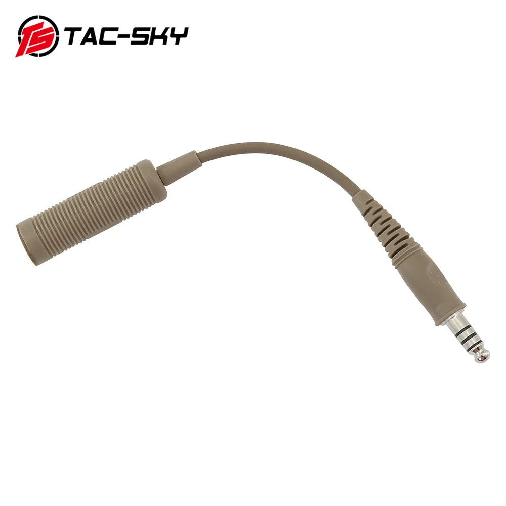 Cable adaptador PTT para auriculares tácticos TS TAC-SKY, enchufe estándar militar de 7,0mm para U-174 NATO/militar a enchufe de Cable civil - imagen 4