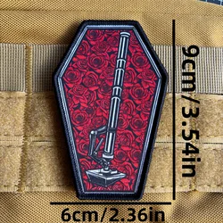 Parche táctico pistola Gatling – insignia militar Velcro para mochila