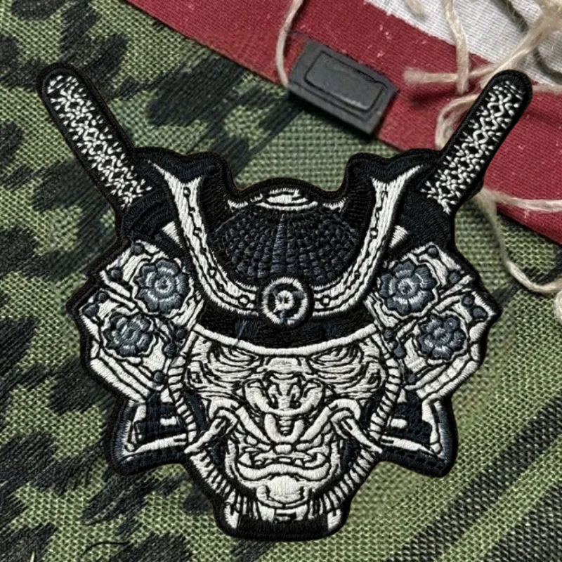 Parche bordado de esqueleto de guerrero, chaleco táctico, insignia de moral con gancho y bucle, pegatinas decorativas para mochila, parches para brazalete para ropa - imagen 4