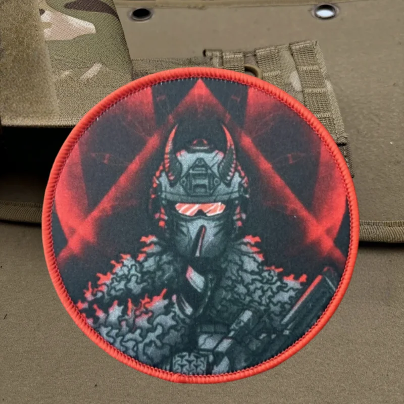 Parche con estampado de vista del diablo, chaleco táctico, sombreros con gancho y bucle, insignia de moral, mochila, pegatinas decorativas, parches para brazalete para ropa - imagen 4
