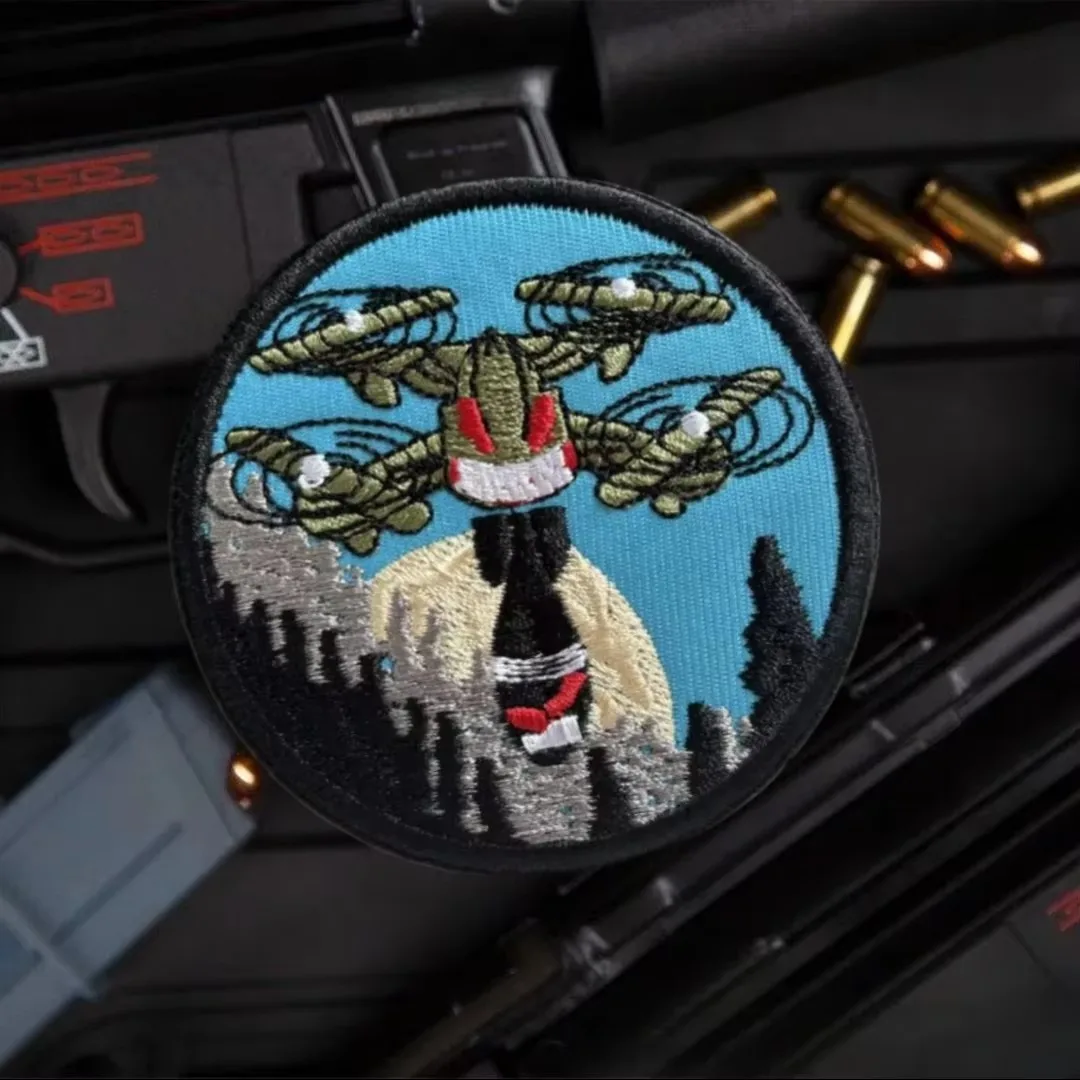 Parches tácticos de moral del ejército ucraniano de drones, parche de gancho bordado, intelicia militar, insignia de guerra de Ucrania, pegatinas para mochila - imagen 4