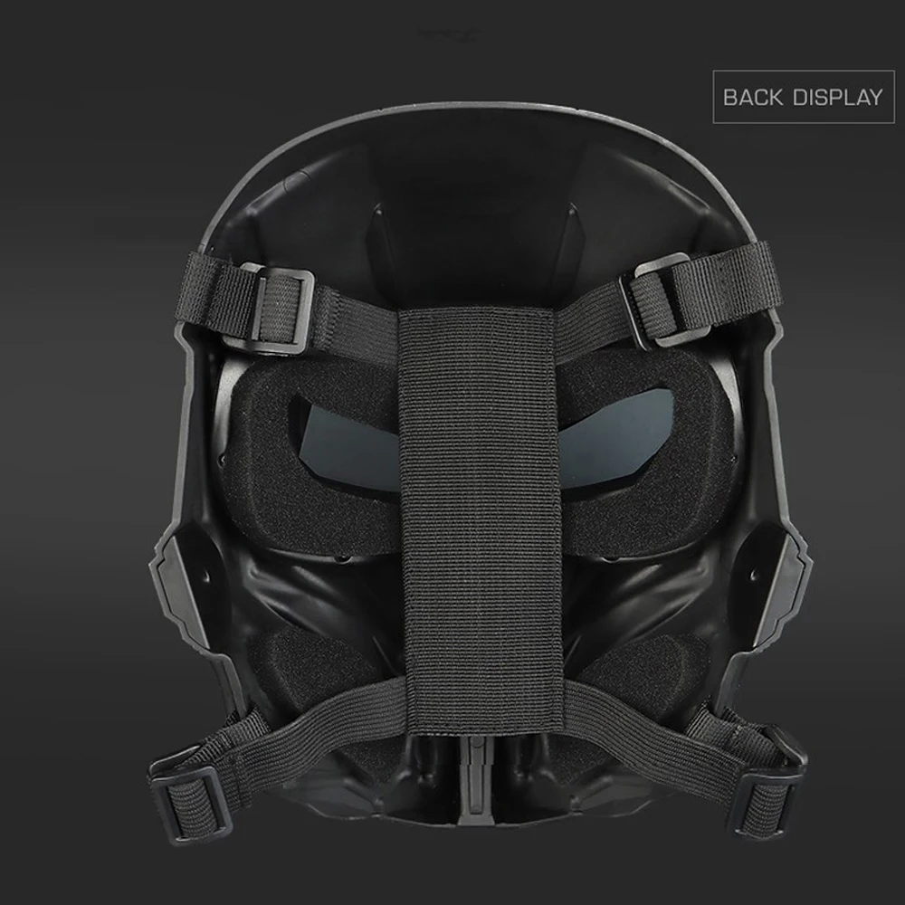 Máscara táctica Airsoft transpirable de cara completa Paintball CS juego de guerra máscaras protectoras originalidad Halloween Cosplay máscara de cascabel II - imagen 3
