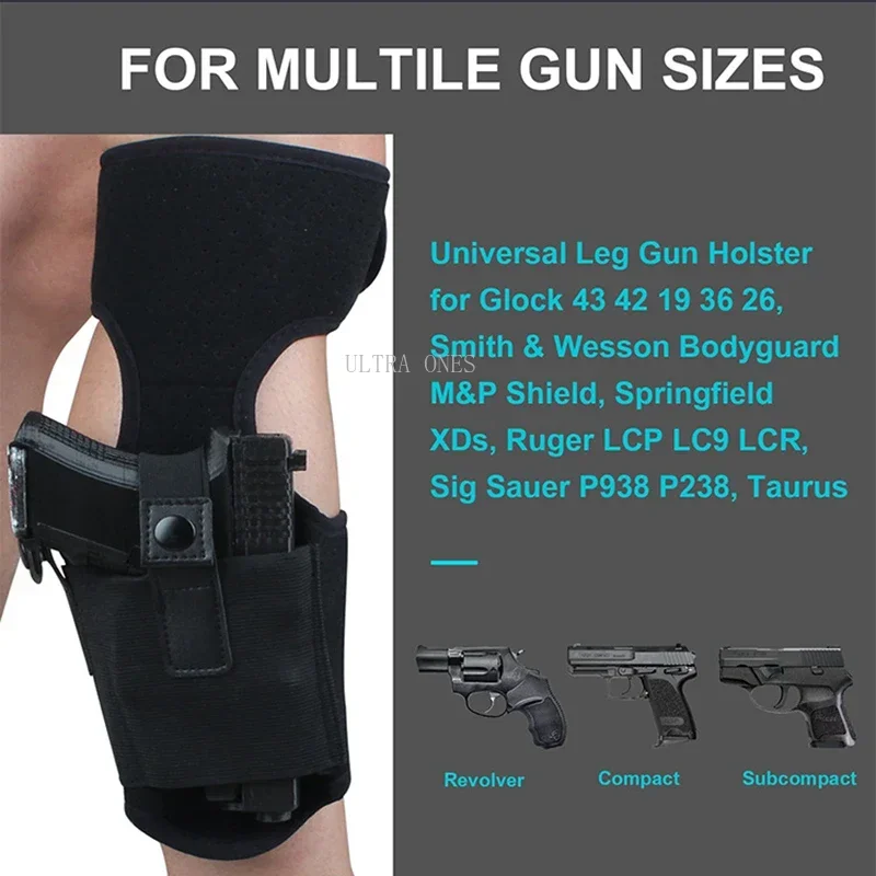 Pistolera táctica para pierna, soporte Universal para pierna de pistola, caza, Airsoft, transporte oculto - imagen 4