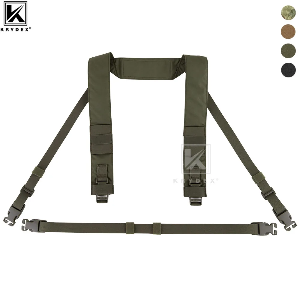 KRYDEX Micro Fight Fat Strap H arnés para MK3 MK4 D3CRM plataforma de pecho estilo Spiritus correa de hombro y trasera con hebilla masculina y femenina