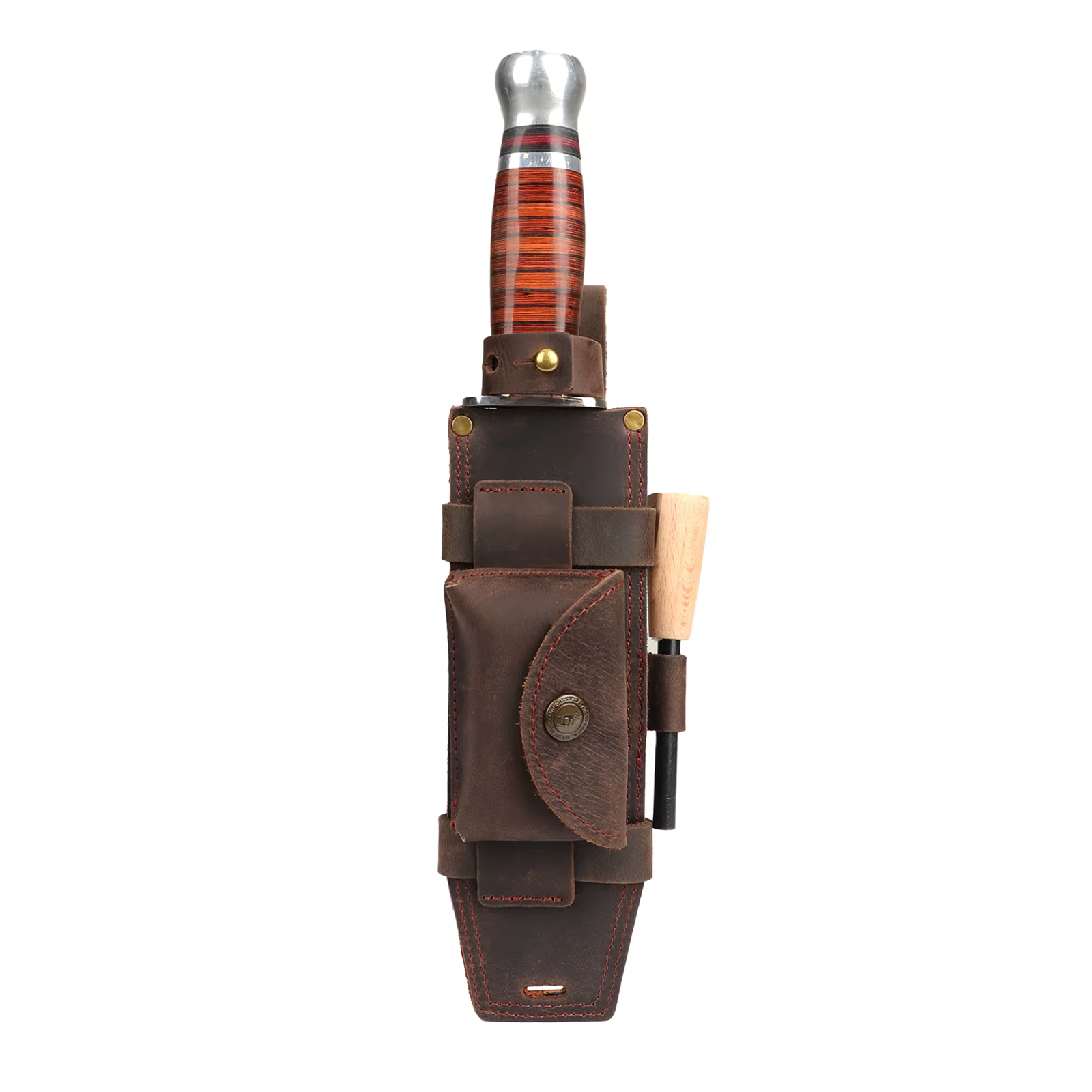 Tourbon funda de cuero táctica para cuchillo de hoja fija con ranura - imagen 3