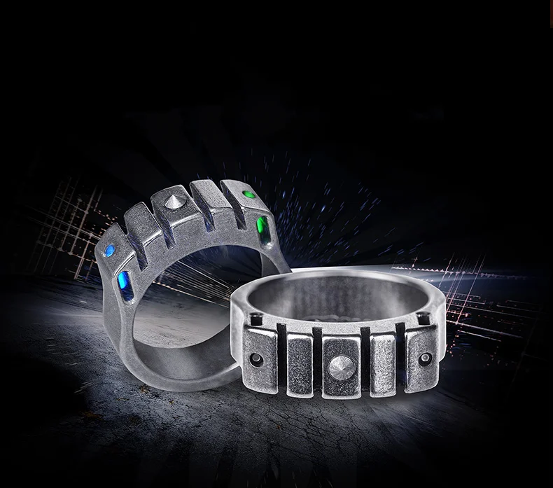 CooYoo-anillo frío/frío Plus, anillo de autodefensa, anillo de aleación de titanio Edc, autoluminoso, con incrustaciones de titanio, Cabeza de Acero de tungsteno - imagen 2