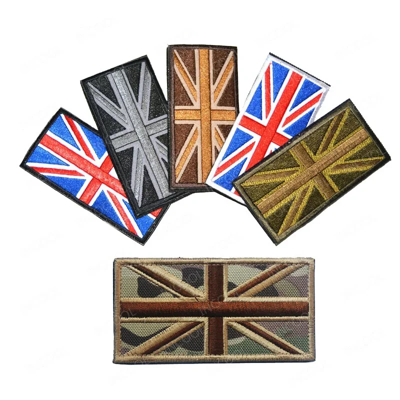 Bandera bordada del Reino Unido, gran Bretaña, Inglaterra británica, Escocia, parches reflectantes, brazalete táctico de PVC, insignia con apliques - imagen 2