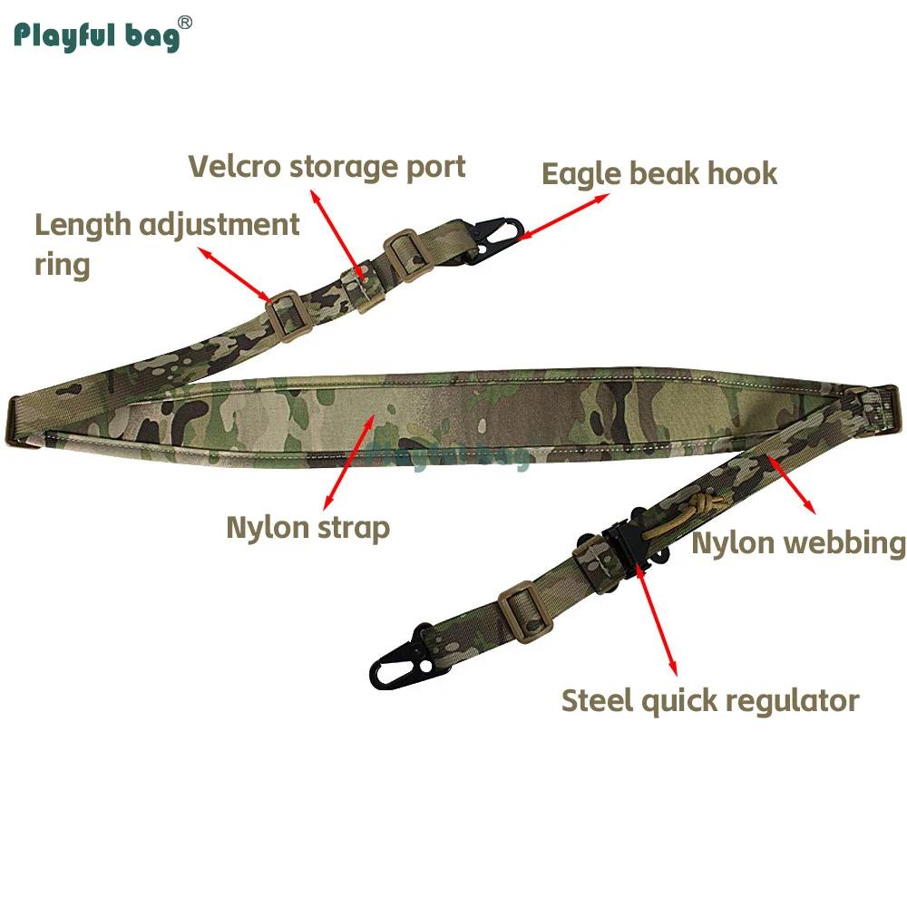 Eslinga táctica para Rifle de dos puntos, correa multifunción para pistola de estilo americano, eslinga de caza de ajuste rápido AQB221 - imagen 3