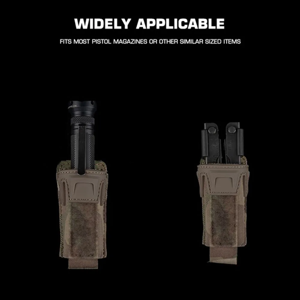 Funda para revista de pistola estilo Agilit, bolsa individual Mag de 9MM con placa de cubierta protectora, cinturones tácticos MOLLE de liberación rápida, equipo - imagen 4