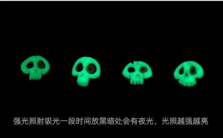 Mini insignia de moral de esqueleto de goma de cuatro piezas, parches de PVC para ropa, pegatinas luminosas, parche de gancho y bucle, brazalete para mochila - imagen 5