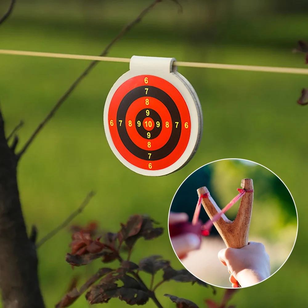 300 Uds pegatinas de destino autoadhesivas papel de destino de tiro etiquetas naranjas fluorescentes para pistola de aire BB pistola práctica de tiro - imagen 4