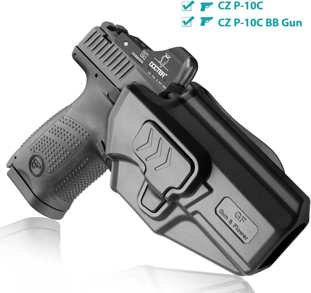 Sólo para CZ P10C / CZ P10S / CZ P10C Airsoft, funda de paleta OWB, funda de transporte para cinturilla exterior, desbloqueo del dedo índice, mano derecha - imagen 2