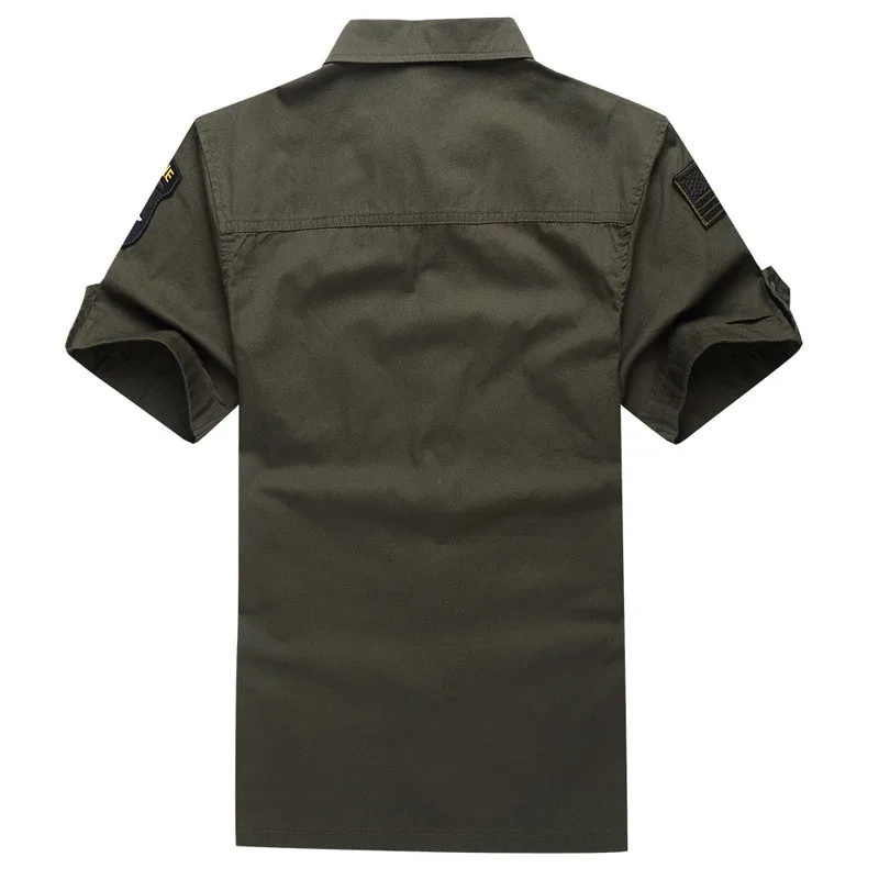 Camisas de verano para hombre, sobrecamisa de manga corta 4XL de algodón puro, camisa informal con múltiples bolsillos, ropa para hombre, blusa de gran tamaño A2F117 - imagen 4